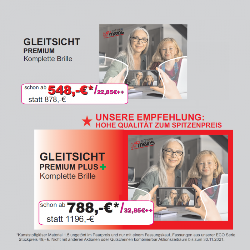 3 Gleitsicht Premium und Premium Plus